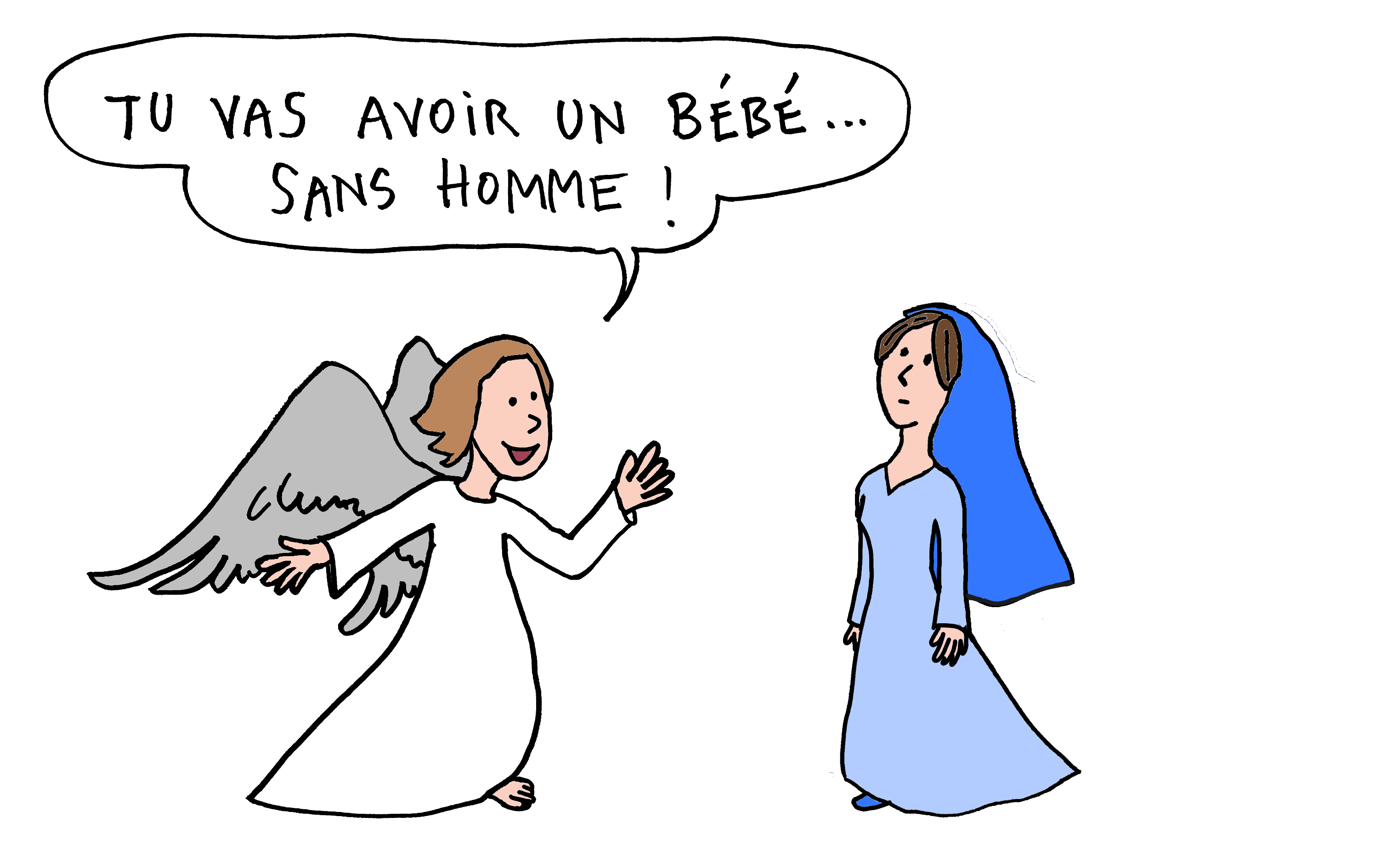 L'ange dit à Marie qu'elle va avoir un bébé