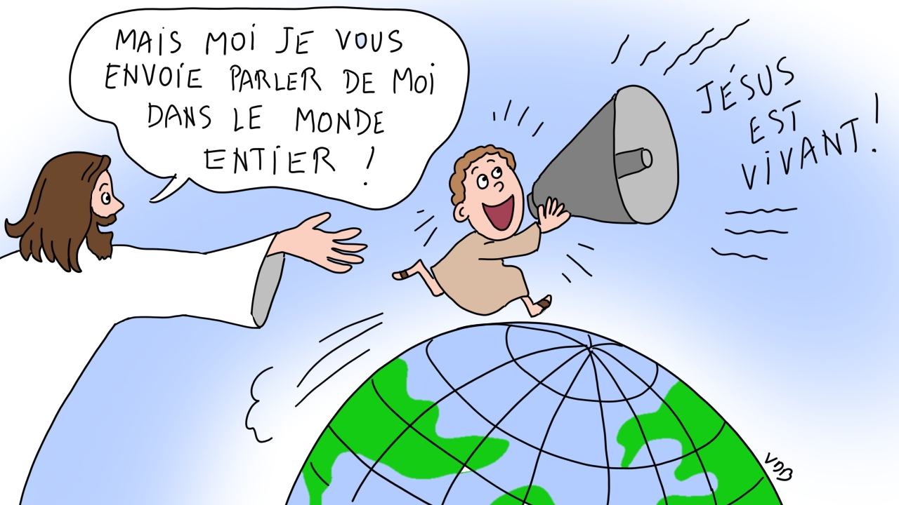 Jésus qui nous envoie annoncer l'évangile dans le monde entier