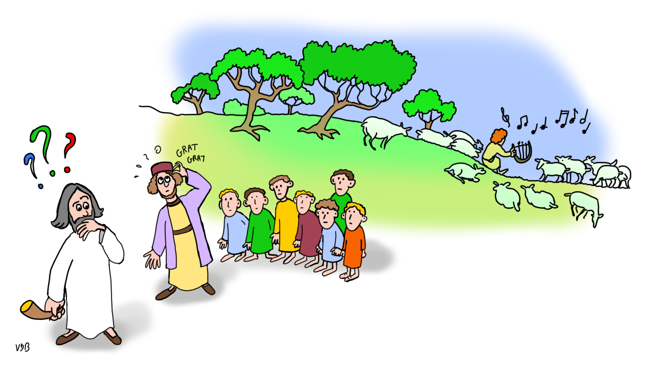 Samuel perplexe devant Jessé et ses fils